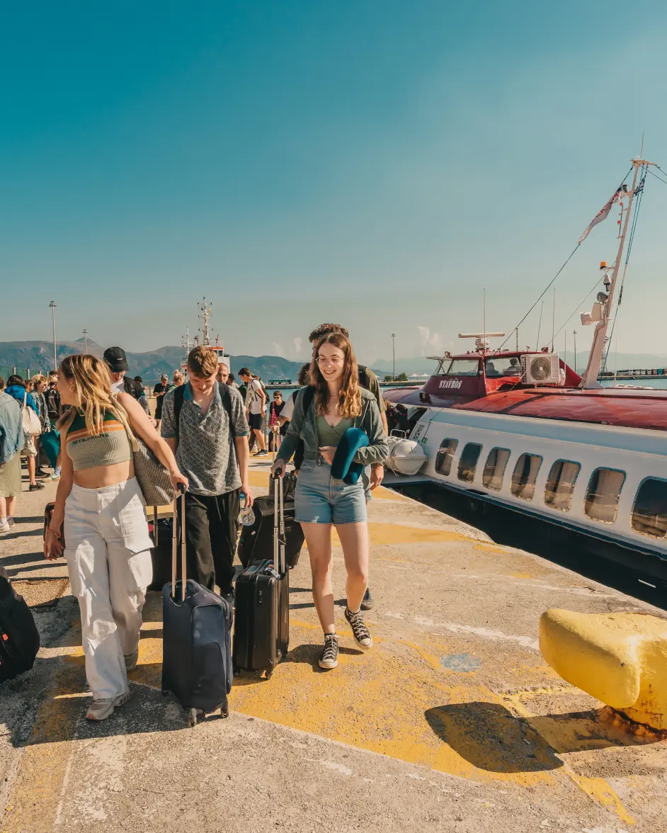 Festival Goers arriving at dock