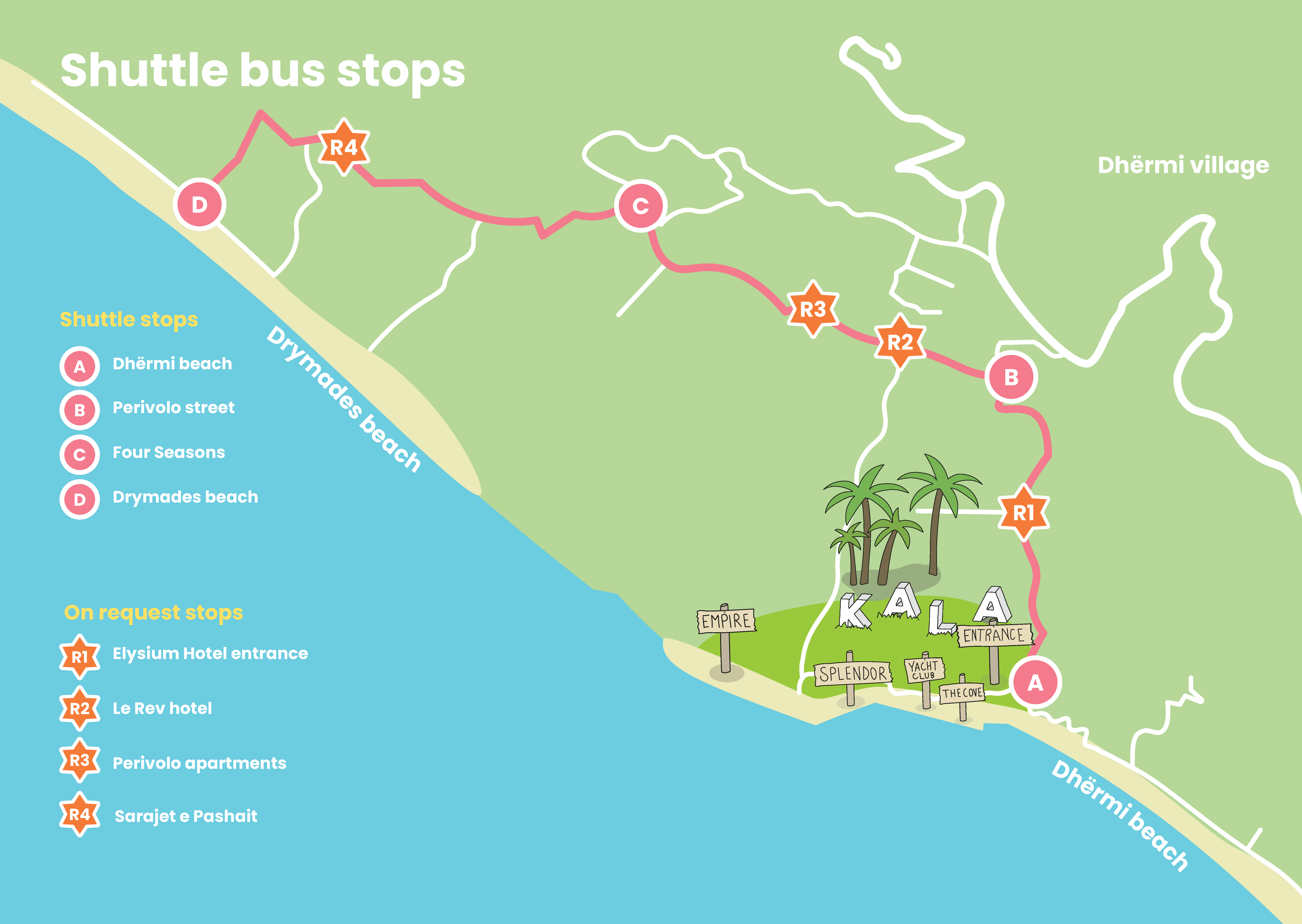 Kala shuttle map