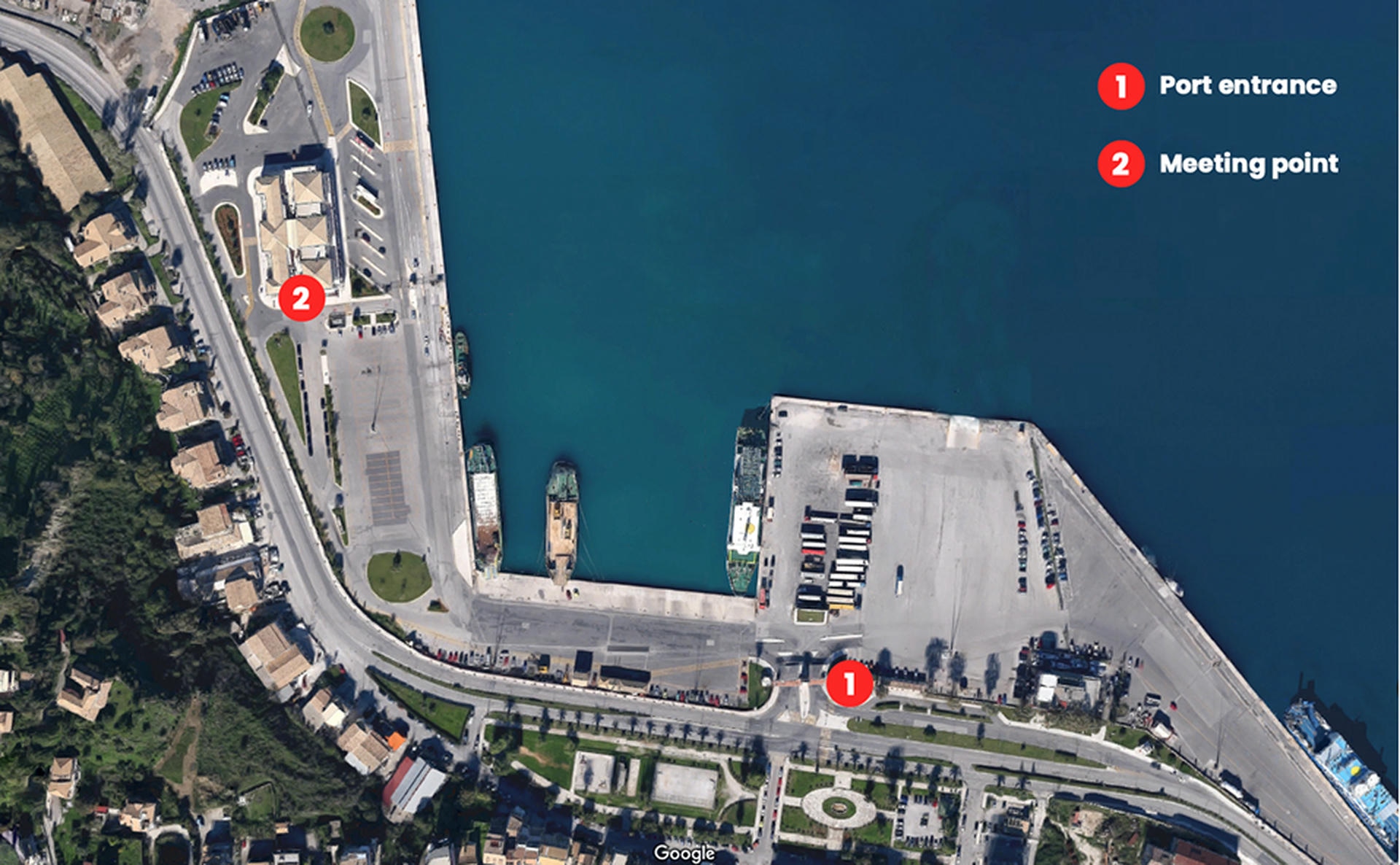 Corfu Port Map